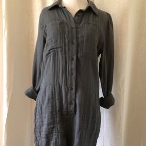 Military woven shorts jumper romper grey small
